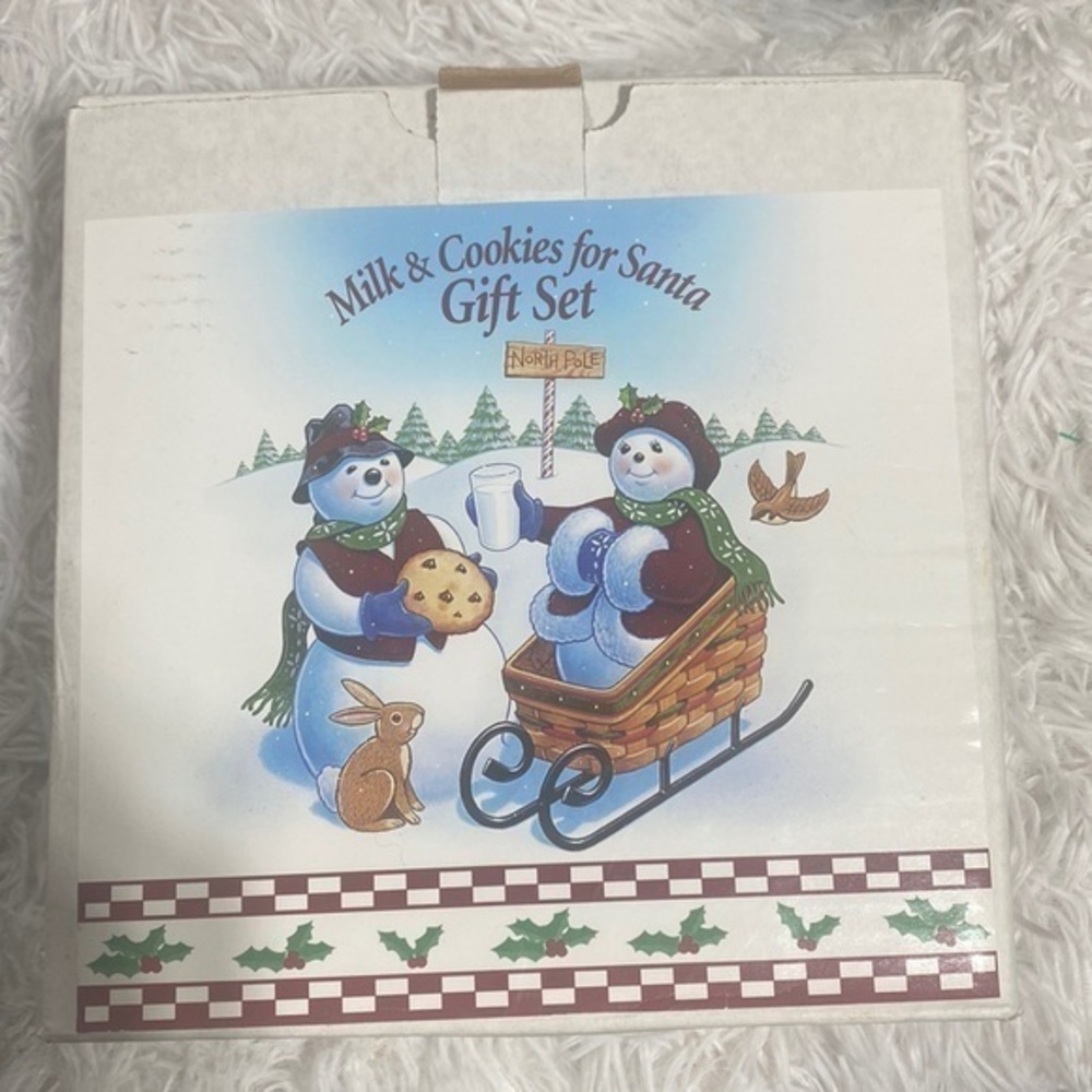 Longaberger Milk & Cookies for Santa gift set 1998 In box